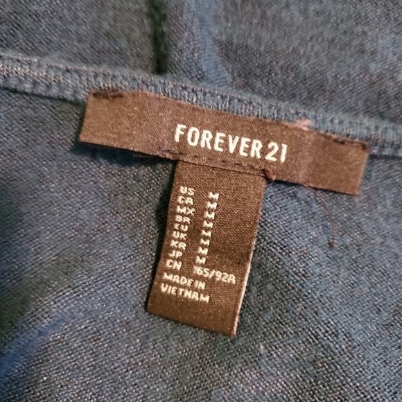 Forever 21 Teal Green Faux Wrap Knit Dress Size Medium, Classic - Picture 6 of 13